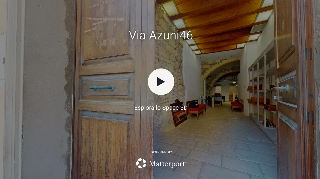 Anteprima del tour Matterport del locale, con gli ambienti nello stato ripreso dal rilievo